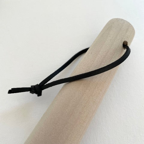 Japanese hinoki cypress wood pestles with black leather hanging loop in 5 sizes