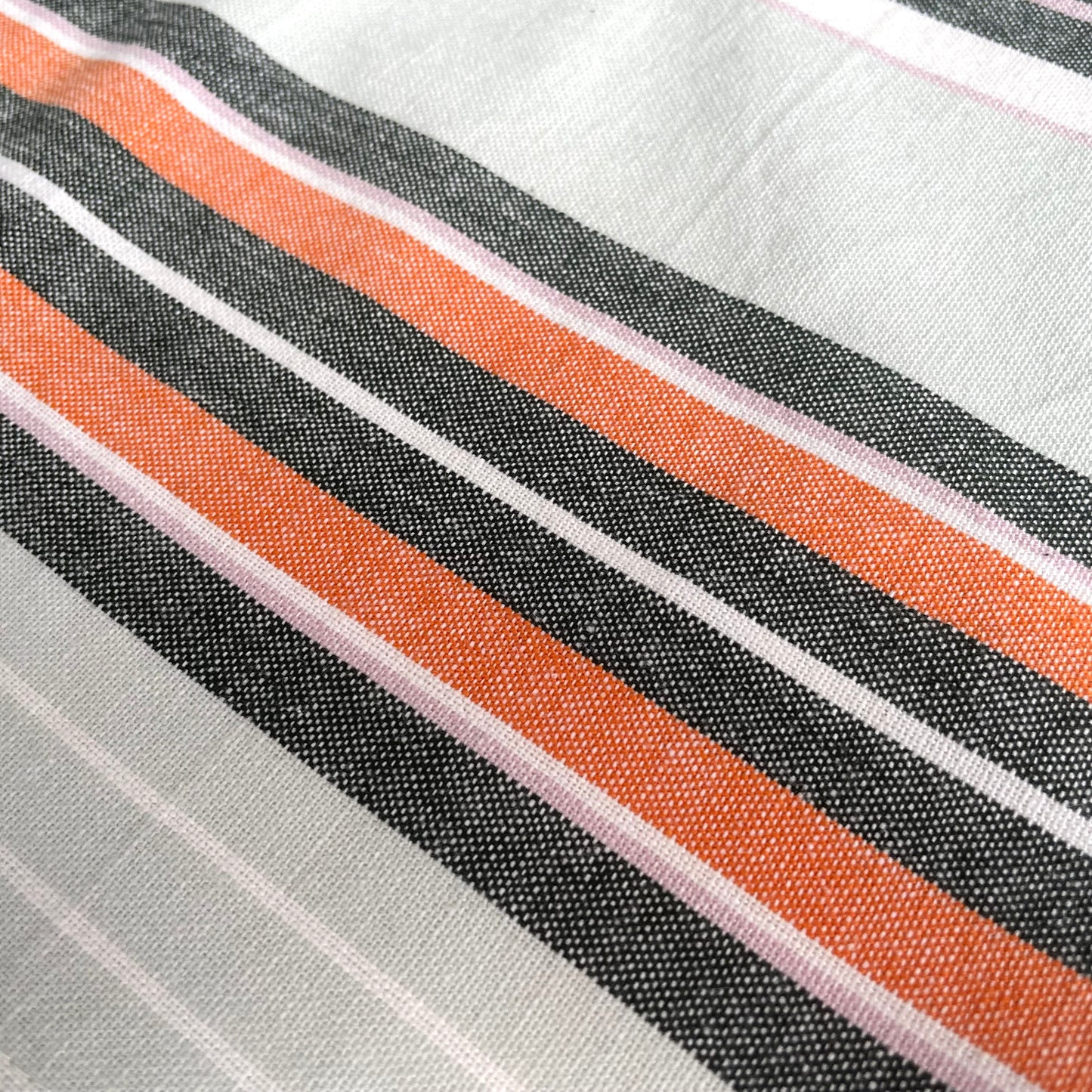 pastel mint green orange and grey striped 18 inch square 100 percent cotton napkin set