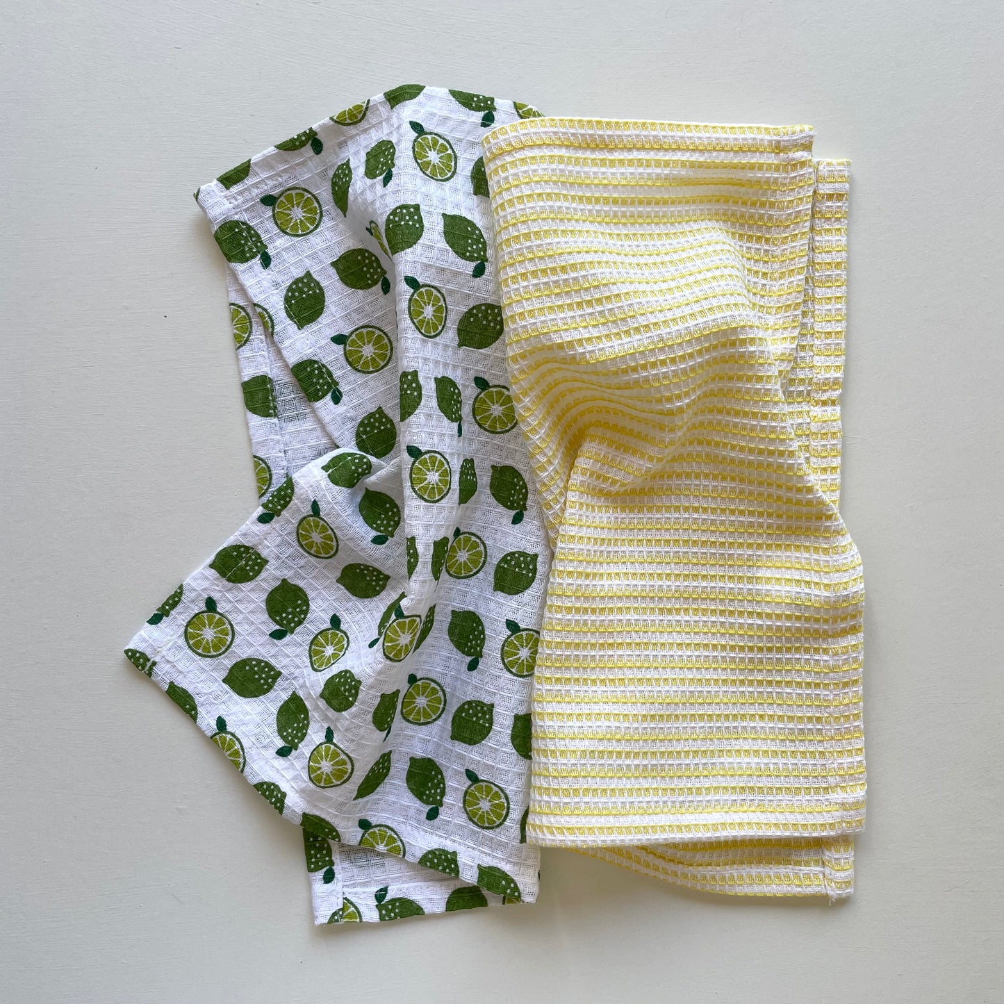 100 percent cotton green lime and yellow check fruit print set of 2 kitchen dishcloths