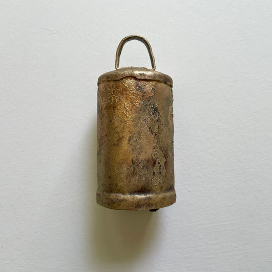 4 inch handmade brass bell with tin striker for holiday or year-round