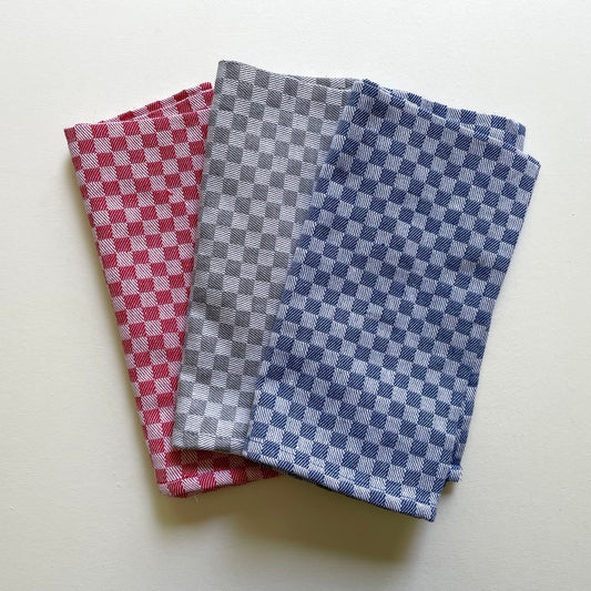 20 inch square handwoven check 100% cotton napkins - set of 4