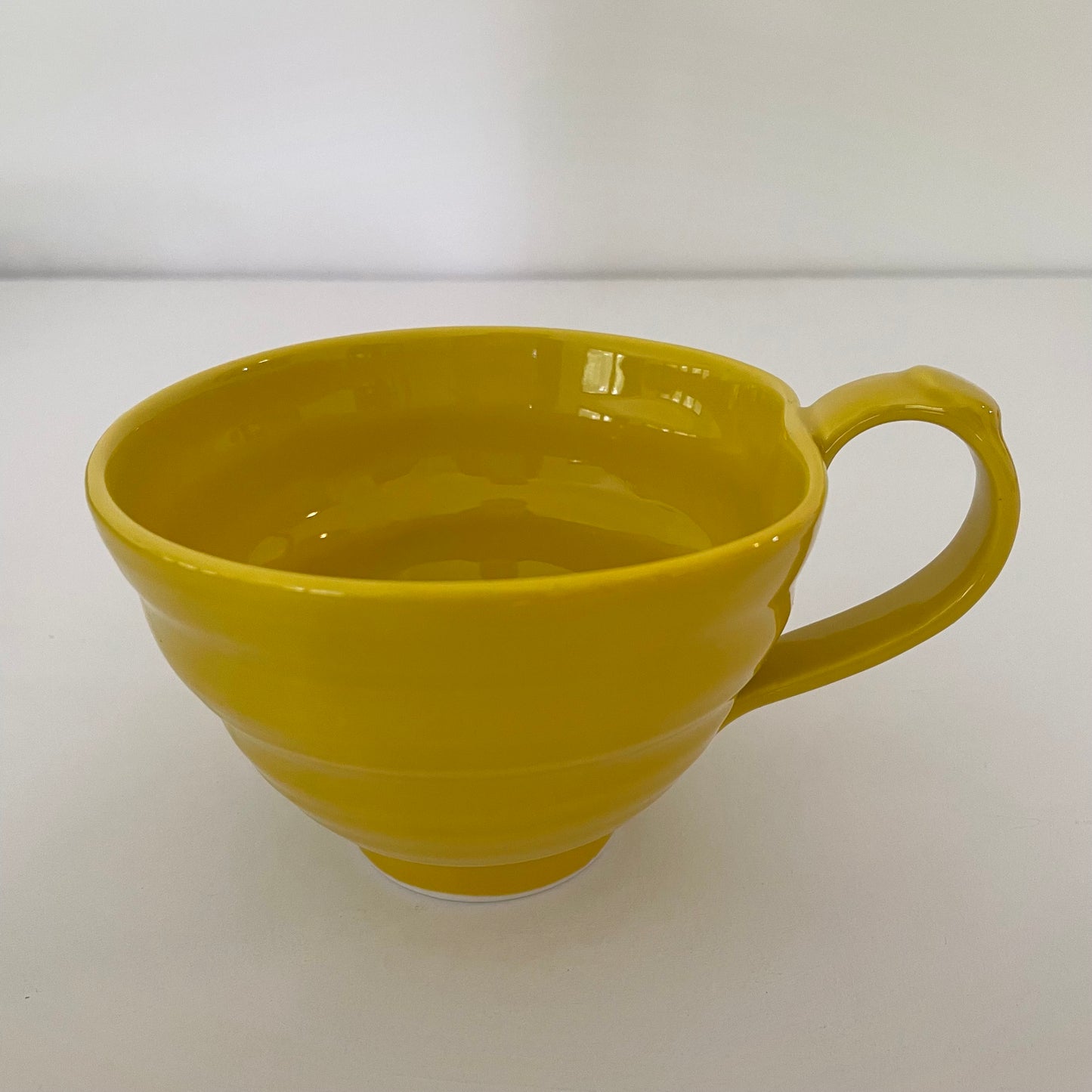 solid yellow mix and match artsy whimsical ceramic pottery Japanese coffee tea and soup mug