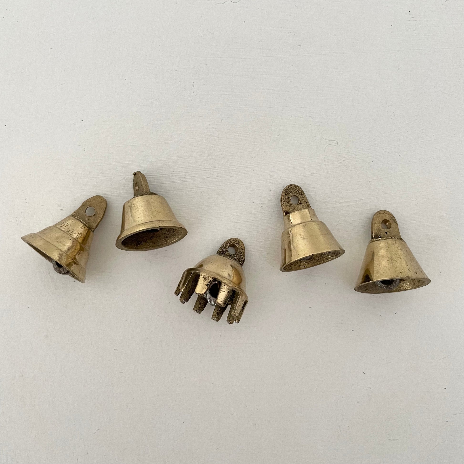 7/8" mini brass flared and claw bells w/ metal striker