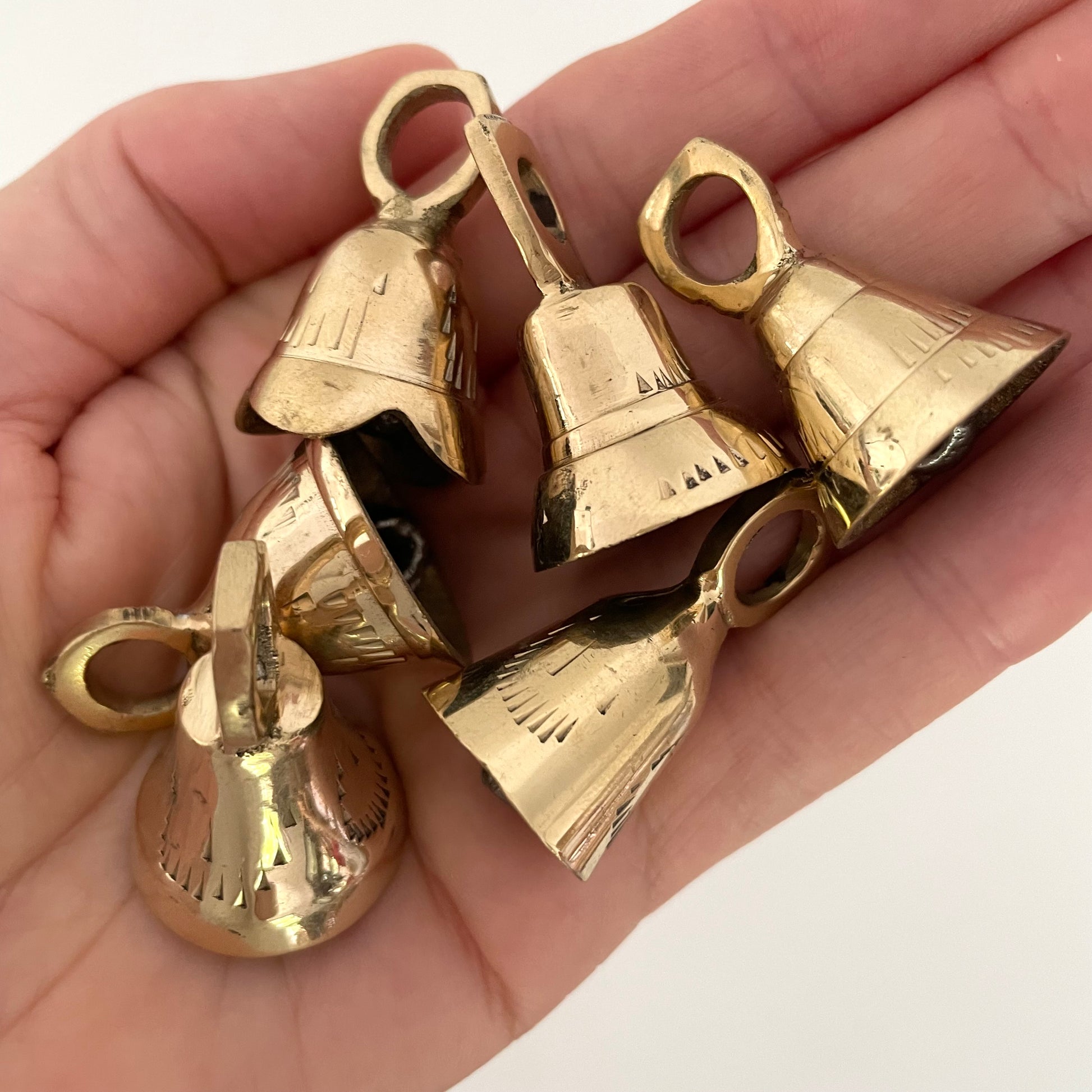 1 1/2" brass flared and tulip collector bells w/ metal striker