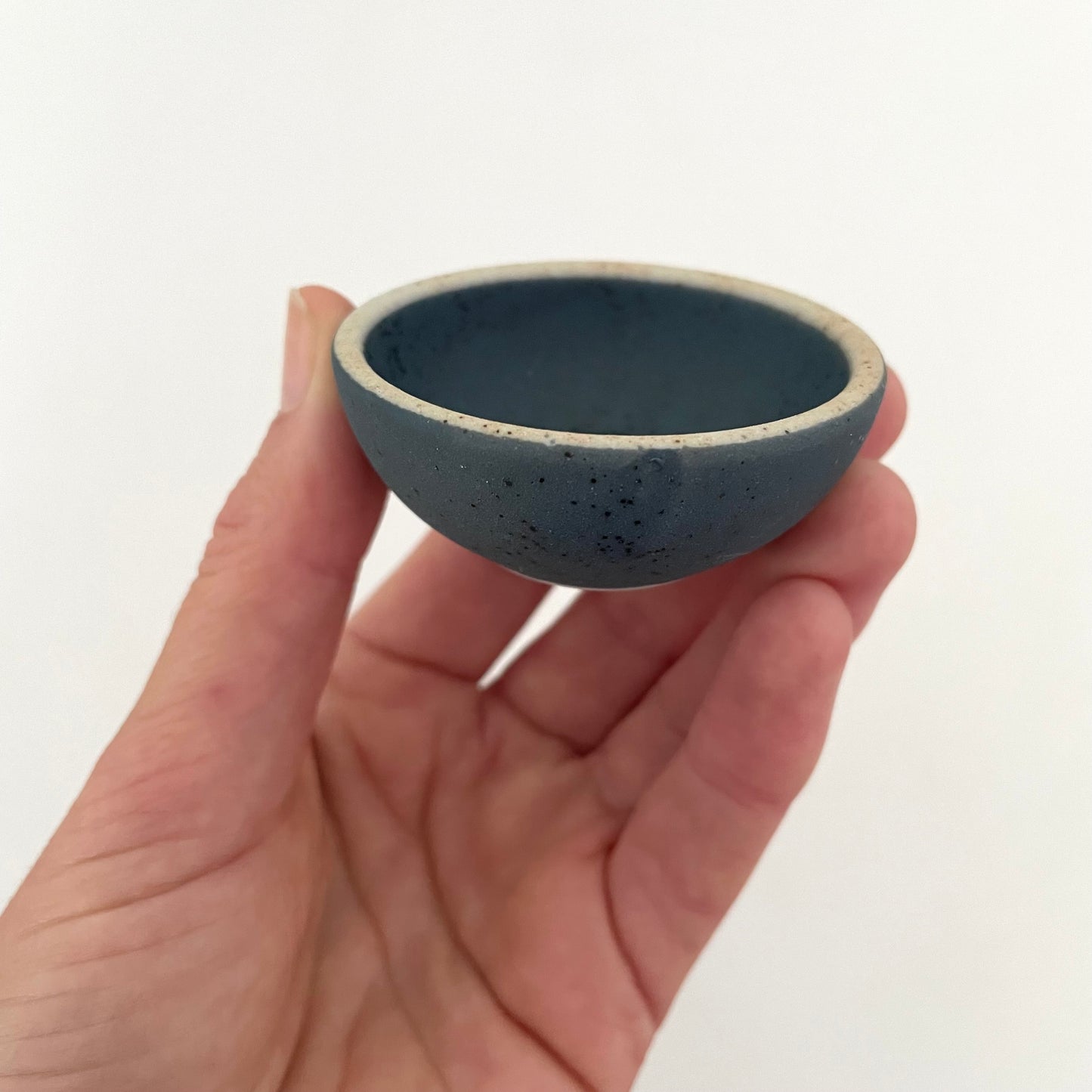 2" itty bitty handmade ceramic Japanese condiment bowls or ring dishes in 10 matte colors