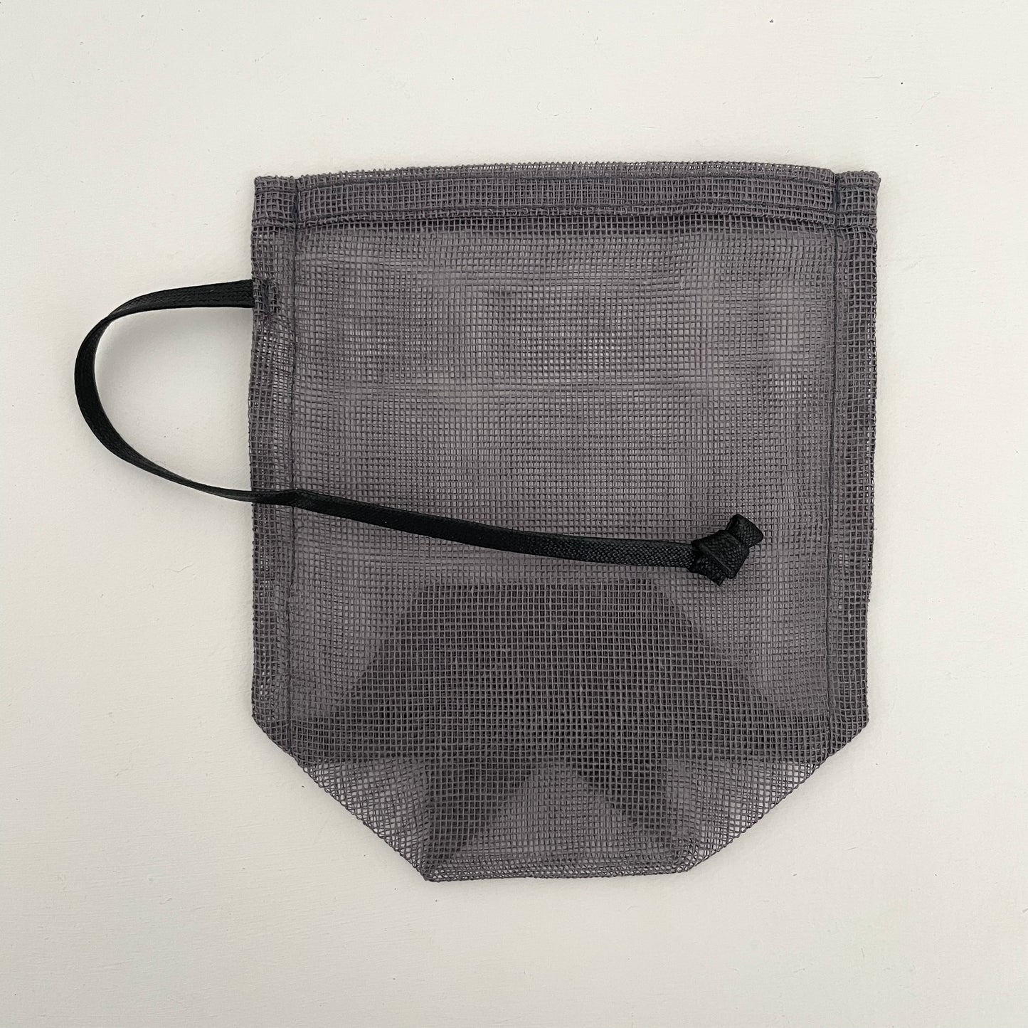 small dark grey 100% cotton gauze net kitchen storage bags w/ tie