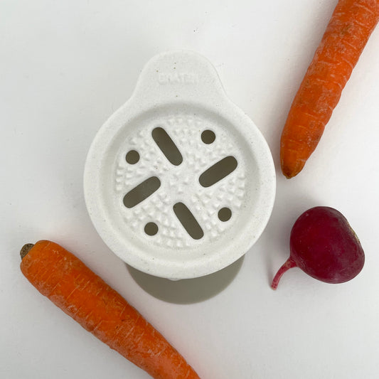 white porcelain ceramic Japanese vegetable grater