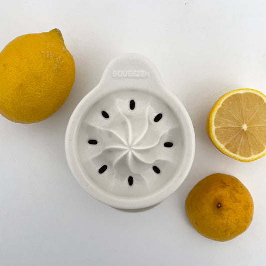 white porcelain ceramic Japanese citrus lemon and lime juicer