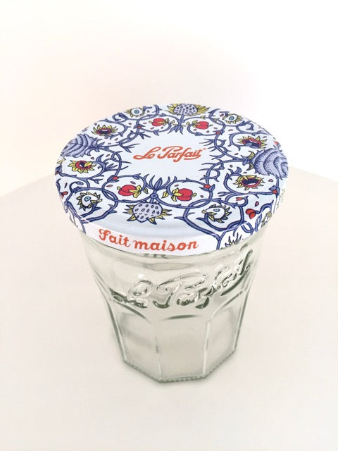 french le parfait jam jar with floral lid for pantry storage and gifting homemade jam