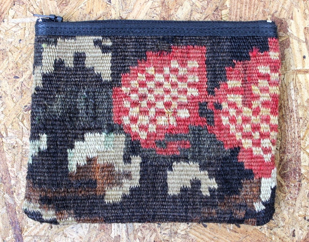 vintage kilim one of a kind bohemian small zippered pouch