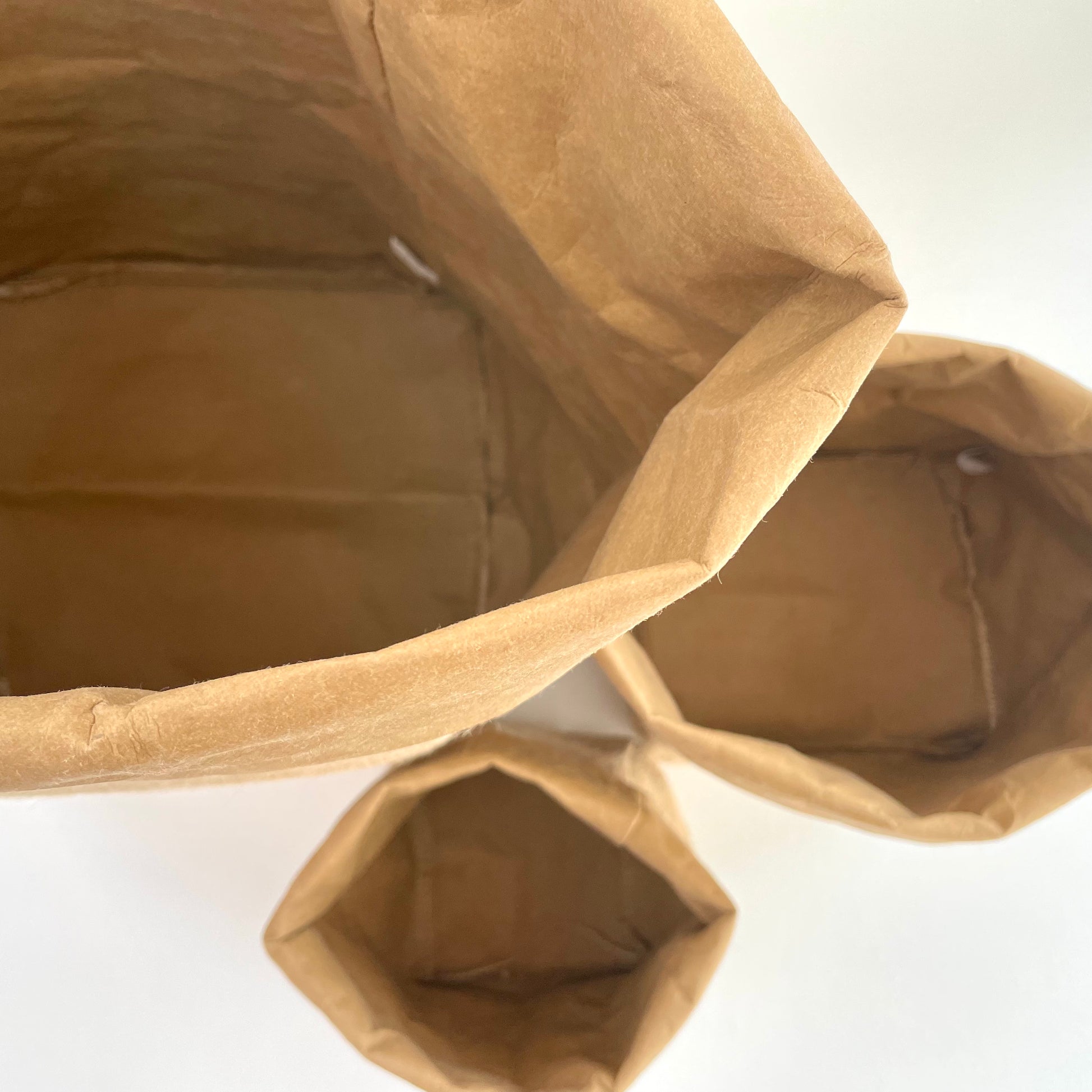 burlap and washable paper tan kraft storage bag sack