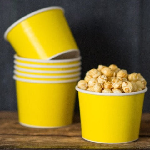 16 ounce solid yellow paper ice cream cups party supplies