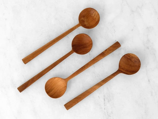 ecologically harvested reclaimed teak wood handmade spoons