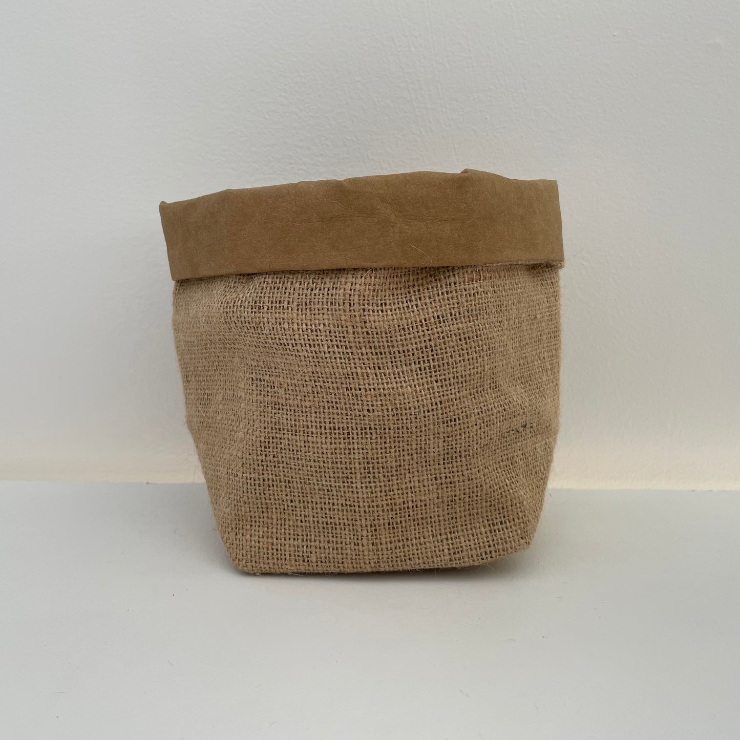 burlap and washable paper sack