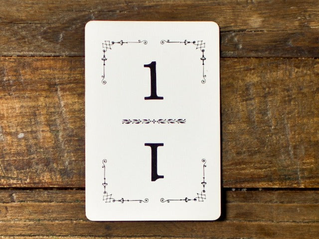 vintage table numbers for parties and weddings