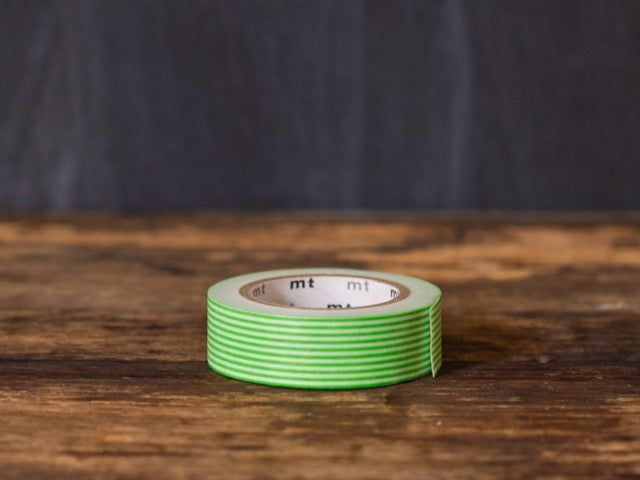 green and white striped MT Brand Japanese washi tape roll