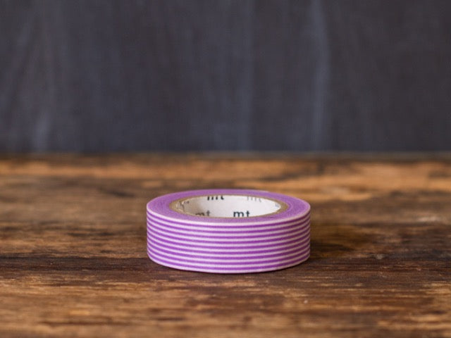 purple and white striped MT Brand Japanese washi tape roll