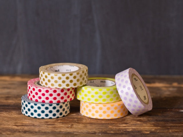 polka dot patterned masking tape rolls from MT Brand