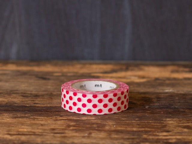 red and white polka dot patterned masking tape rolls from MT Brand
