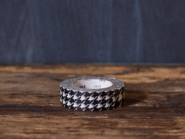 black and white houndstooth print MT Brand Japanese washi tape roll