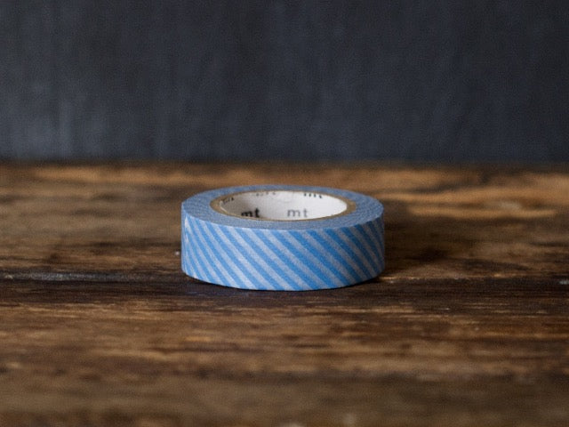 blue thin stripe airmail patterned MT Brand Japanese washi masking tape roll