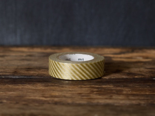 gold metallic thin stripe airmail patterned MT Brand Japanese washi masking tape roll