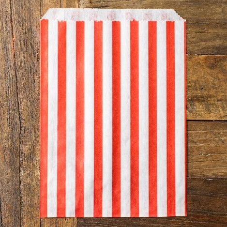 red and white striped candy, treat, or gift bags for circus party