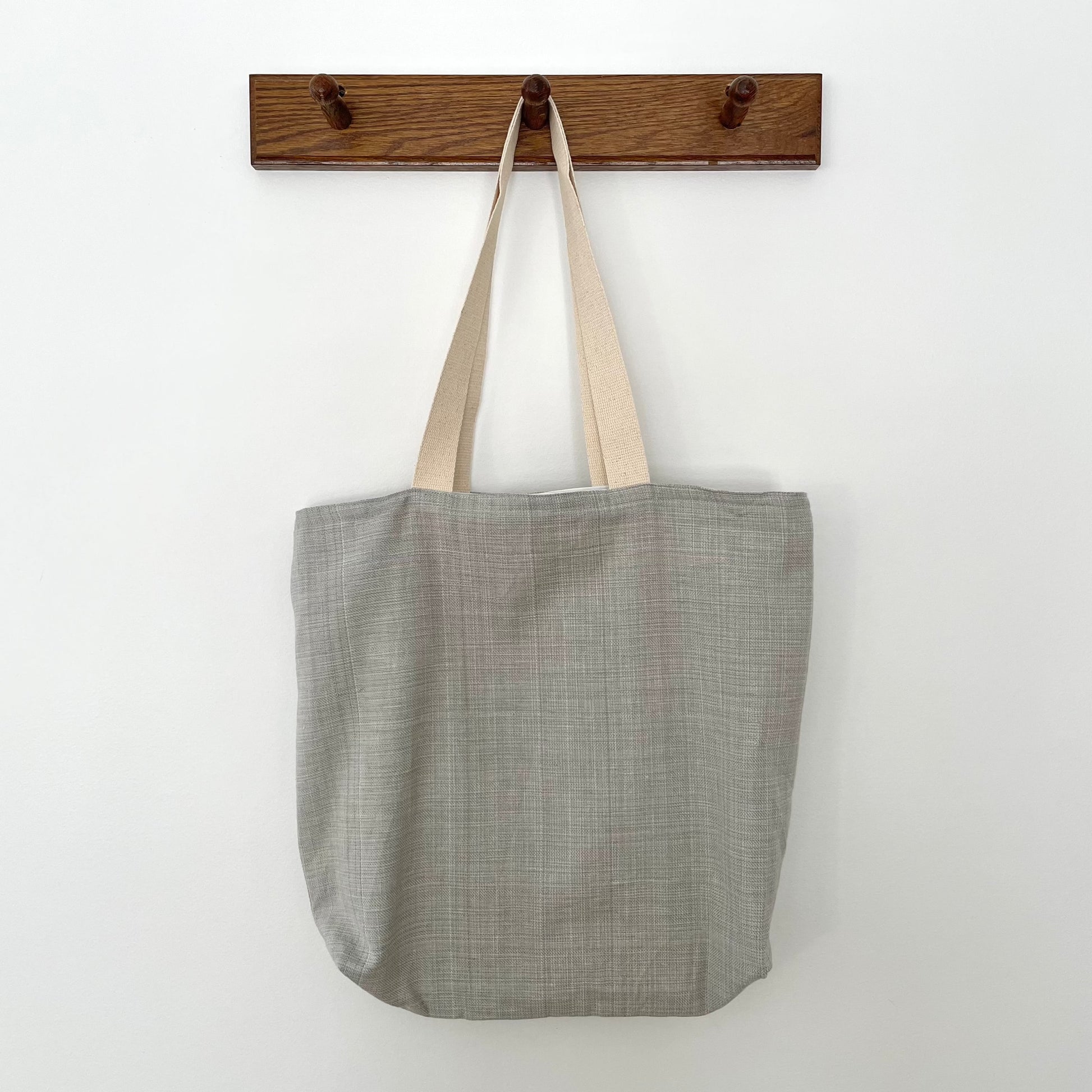 100 percent cotton grey hand loomed eco farmers market tote bag