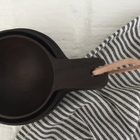 hand carved ebony teak wood measuring cup set