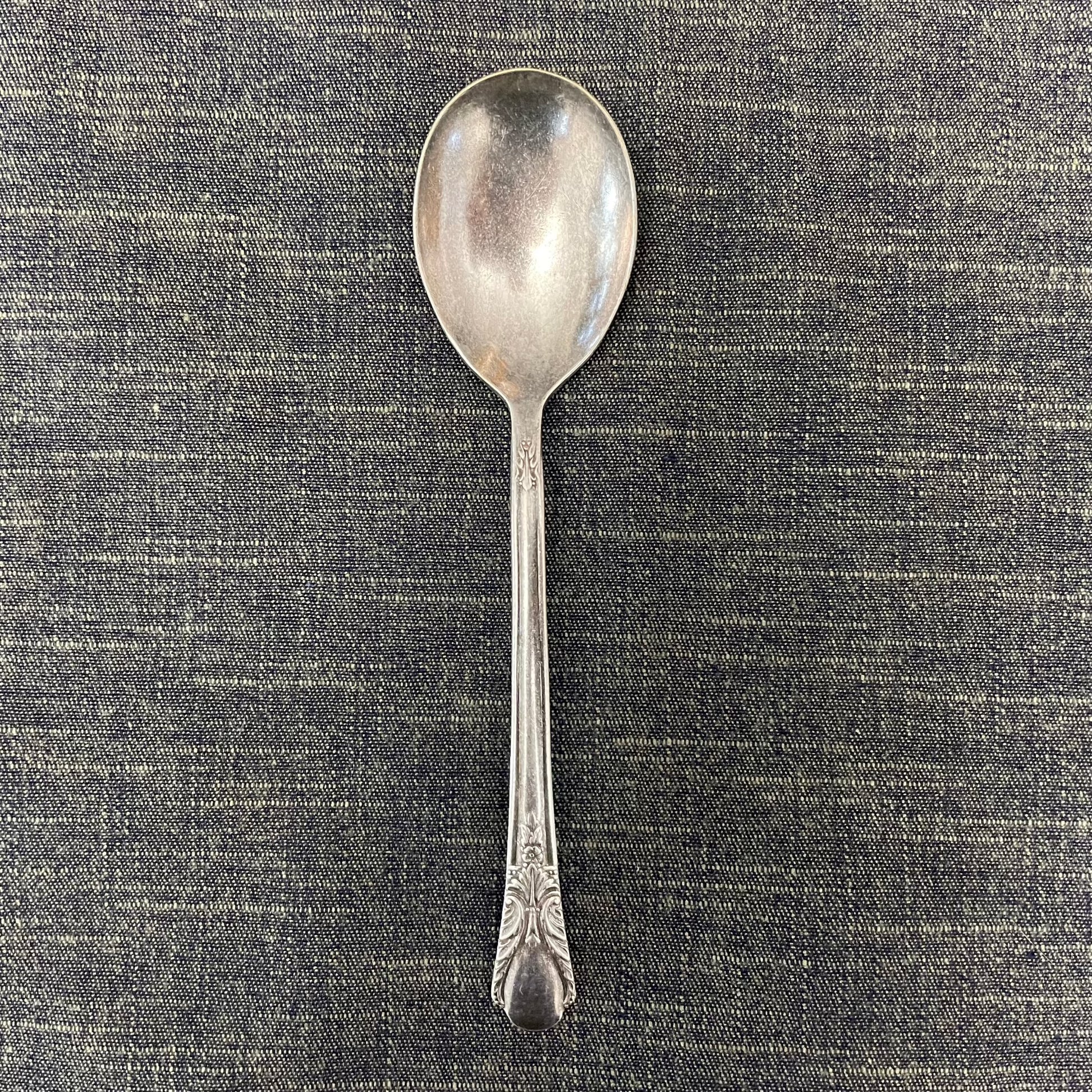 antique silver sugar spoon for serving or prop photography