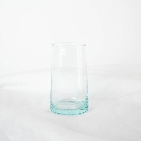 handblown clear turquoise glass moroccan tumblers drinking glasses large