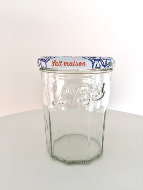 french le parfait jam jar with floral lid for pantry storage and gifting homemade jam