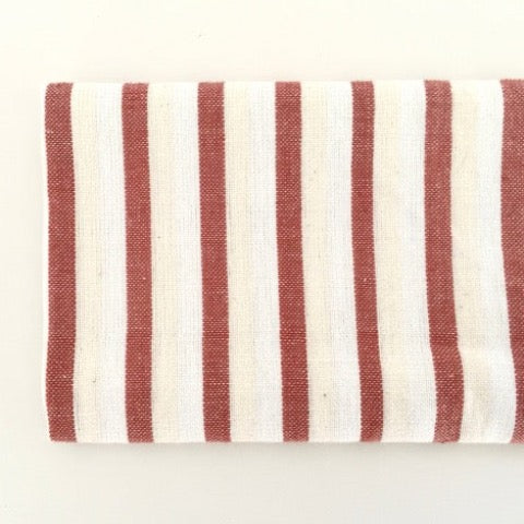 burgundy, white, and cream striped 100 percent cotton farmhouse kitchen utilitarian towel