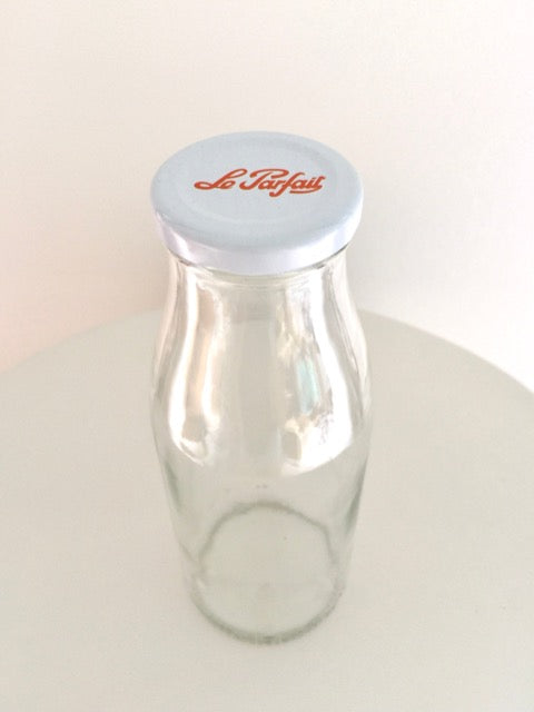 french le parfait glass milk bottle with metal lid for pantry storage