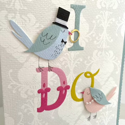 I do wedding card with handout 3D birds