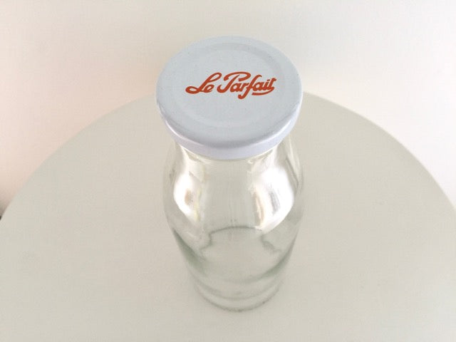 french le parfait glass milk bottle with metal lid for pantry storage