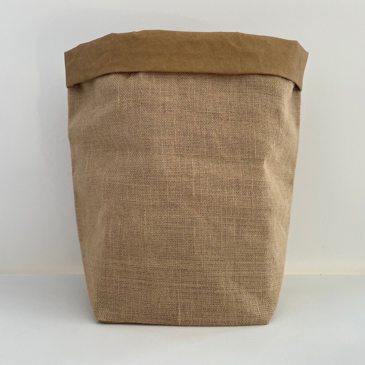 burlap and washable paper sack