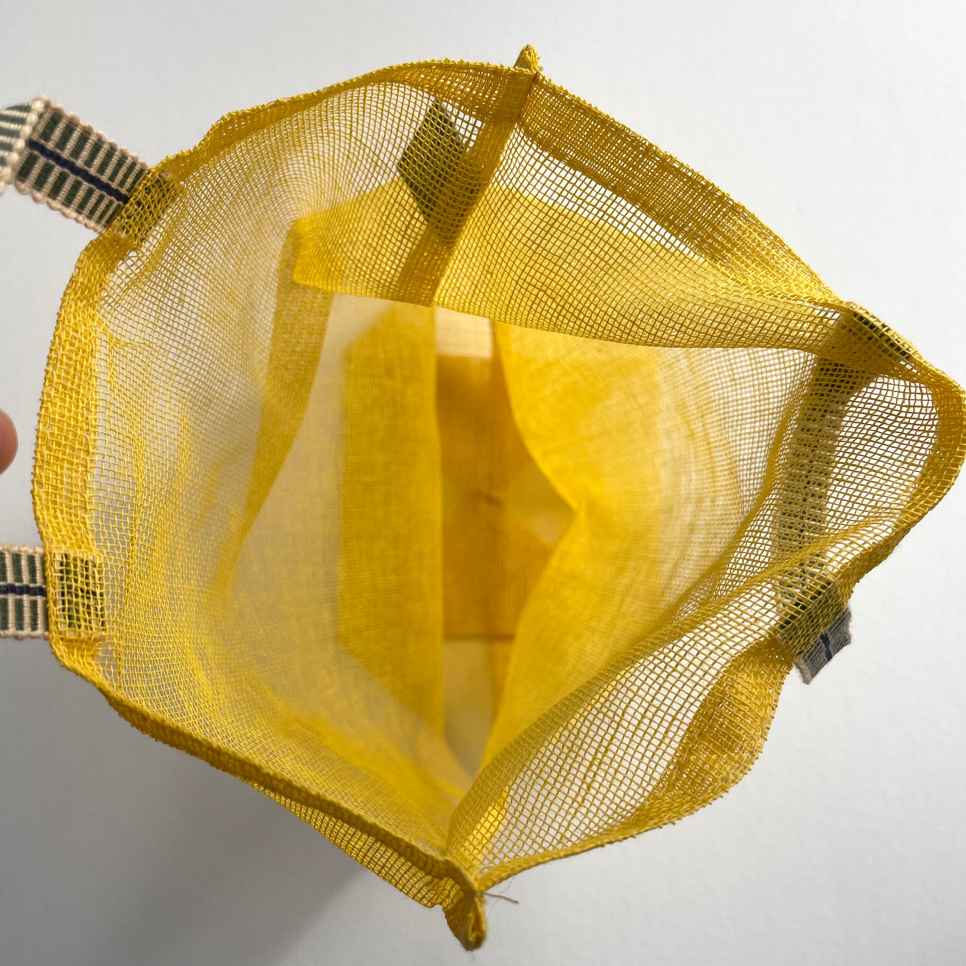 100 percent cotton mesh mosquito net eco produce bags with handle in yellow