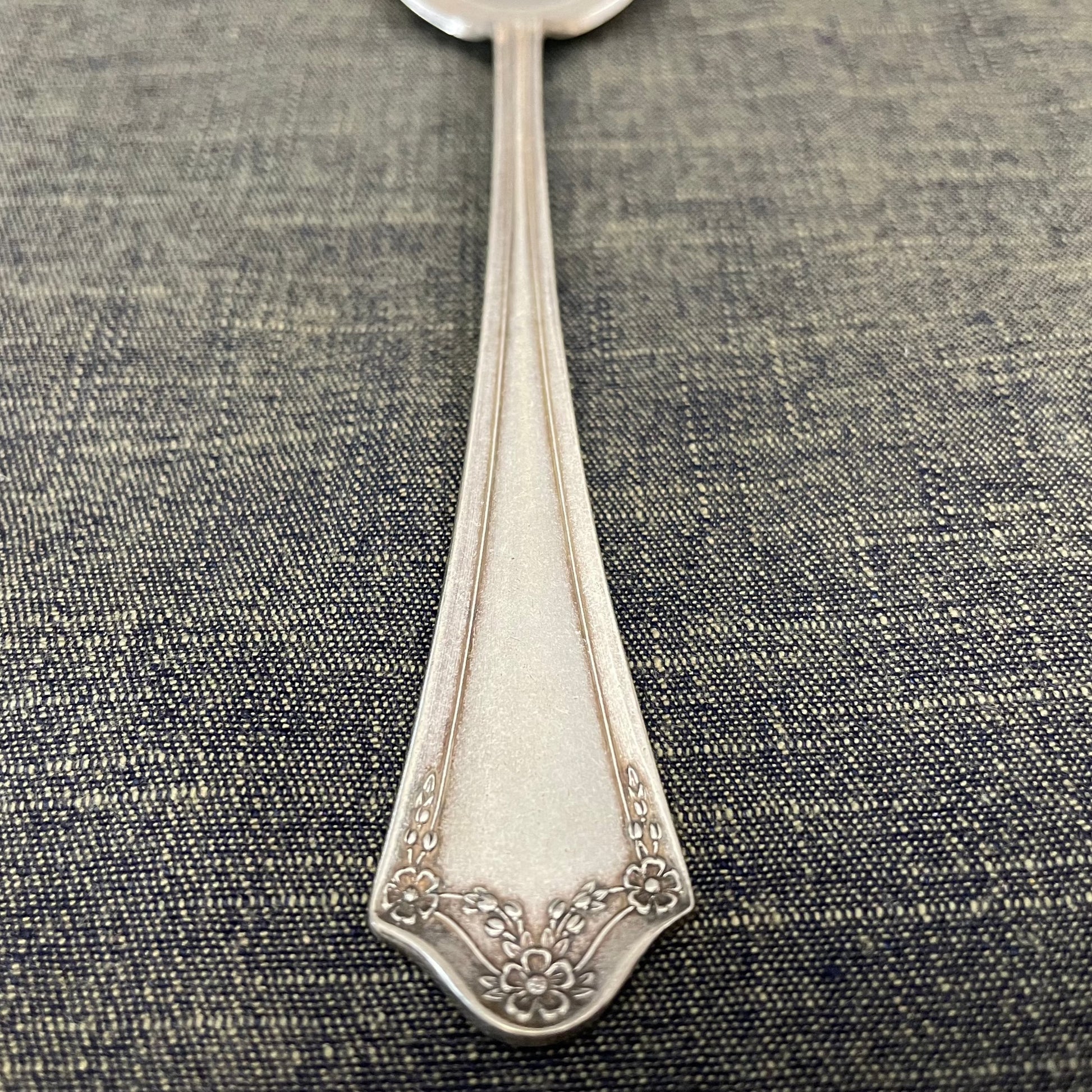 antique silver serving spoon or prop photography