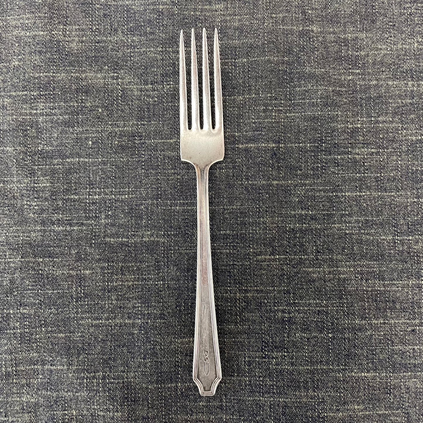 antique silver condiment server fork or prop photography