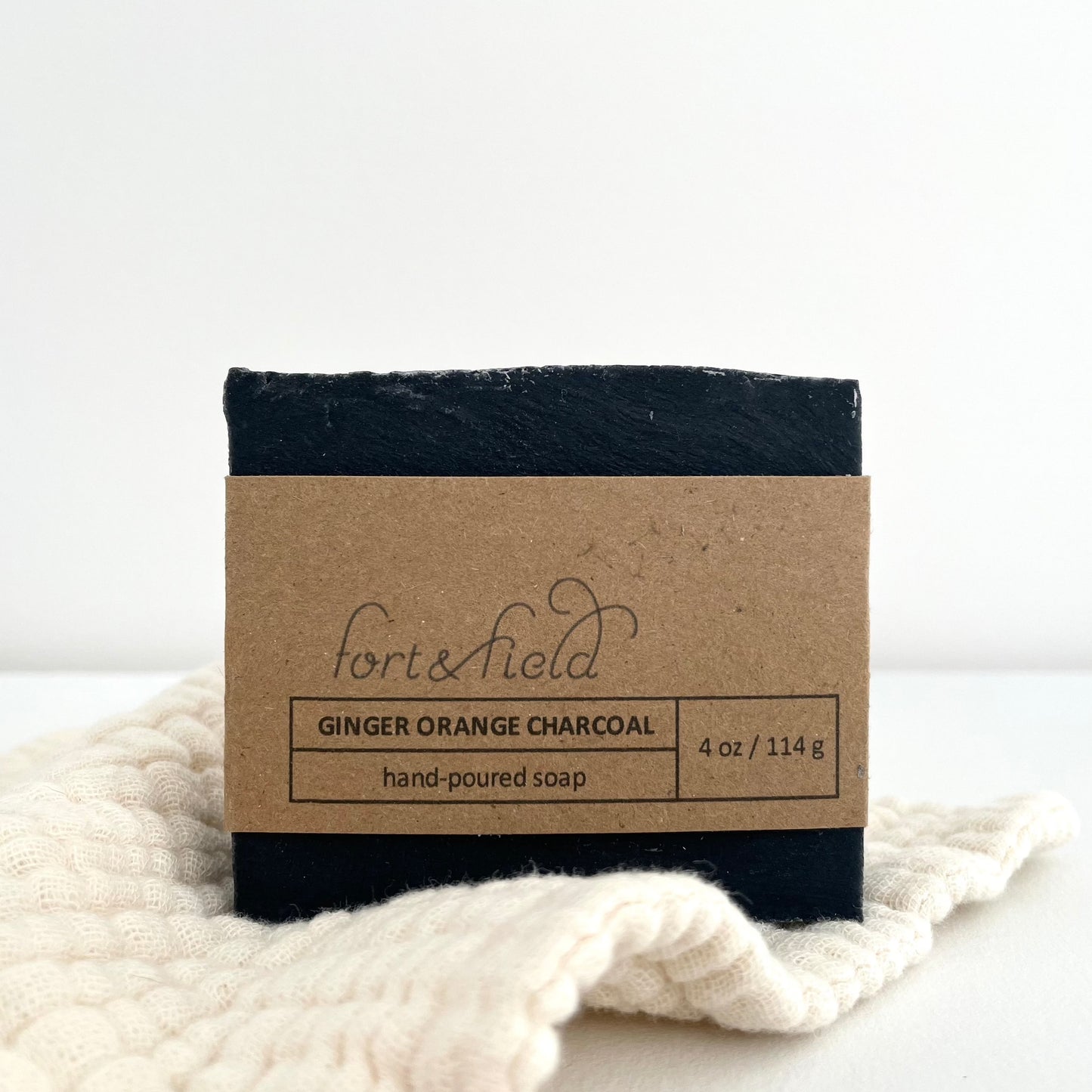 ginger orange charcoal hand poured soap bar