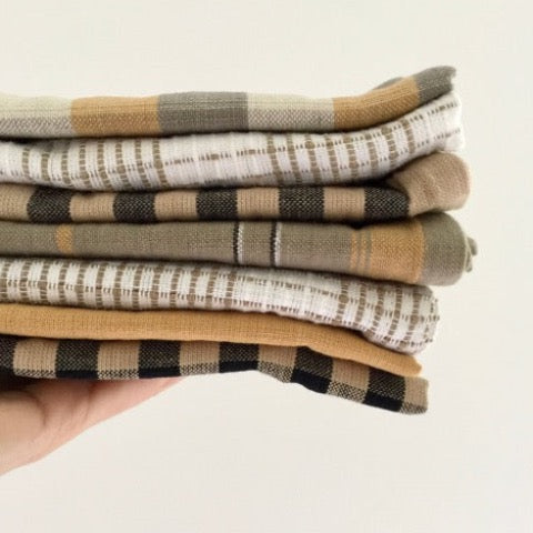 stack of 100 percent cotton farmhouse kitchen utilitarian towels