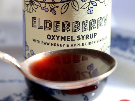 Hany's Harvest natural and small batch Elderberry Oxymel Syrup tonic
