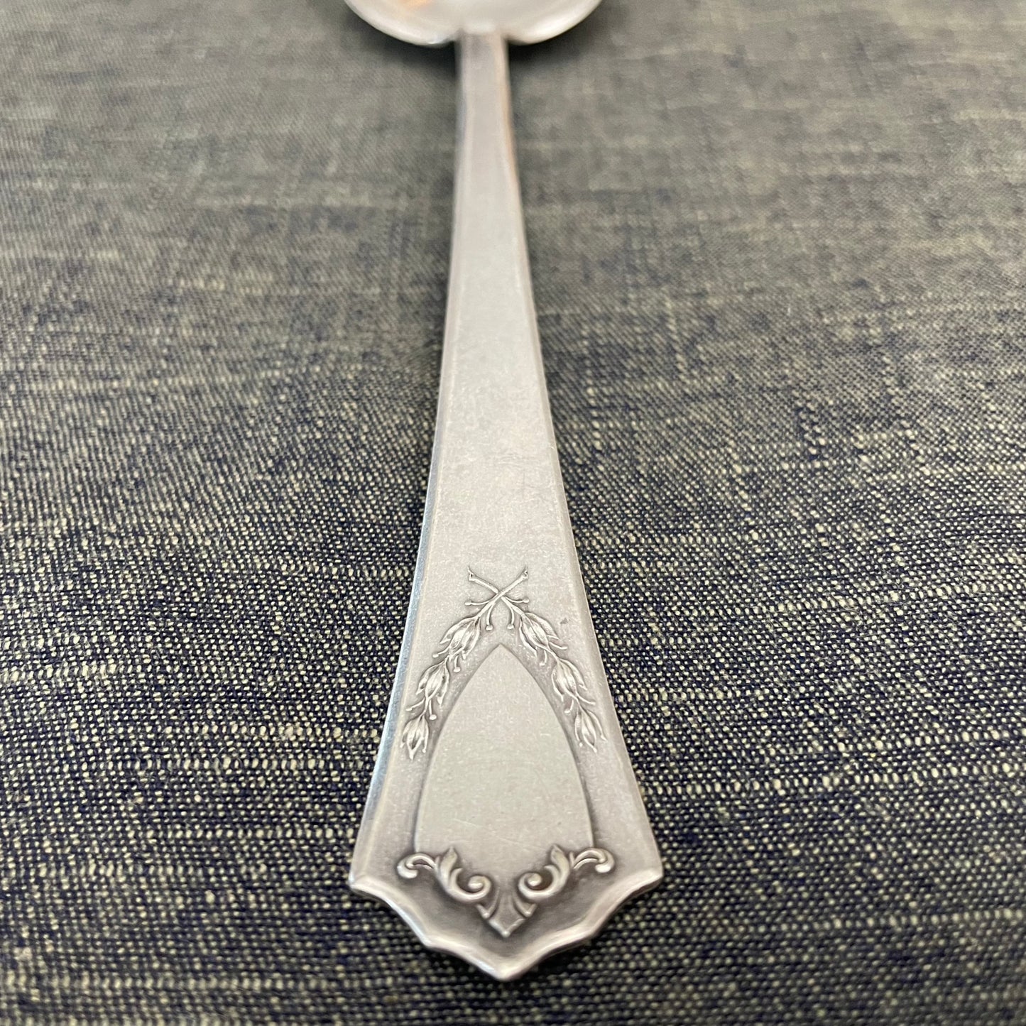 antique silver serving spoon or prop photography