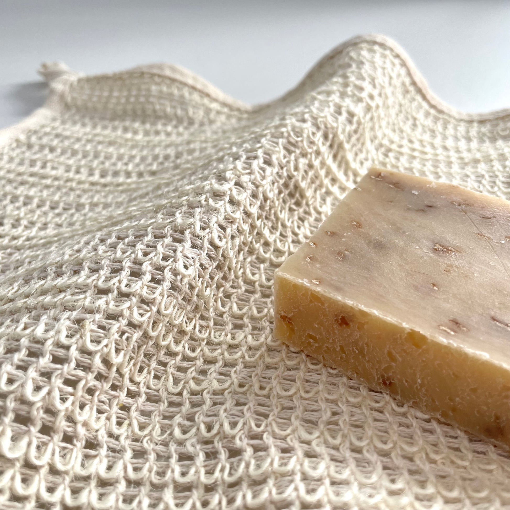 natural cream neutral exfoliating hand harvested compostable sisal washcloth