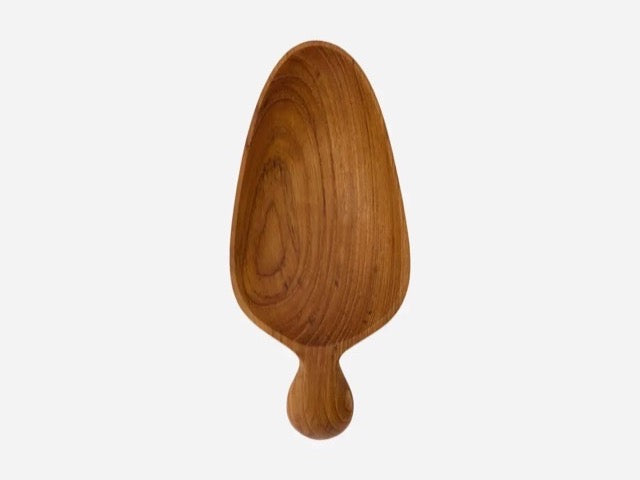 ecologically harvested reclaimed teak wood handmade flour or grain scoop