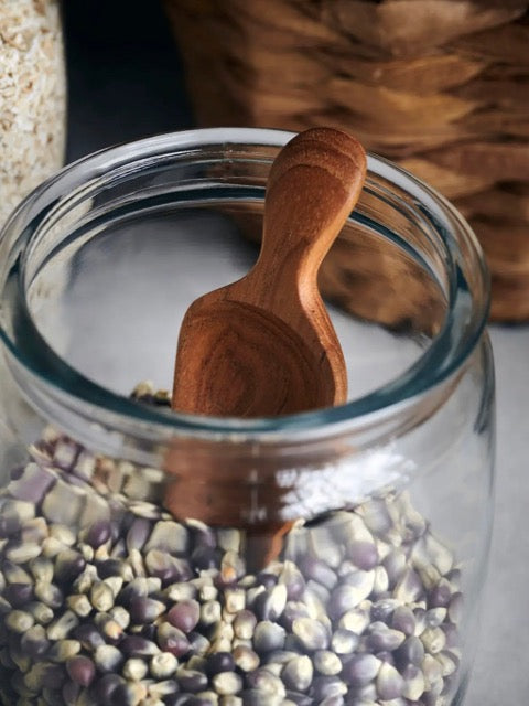 ecologically harvested reclaimed teak wood handmade flour or grain scoop