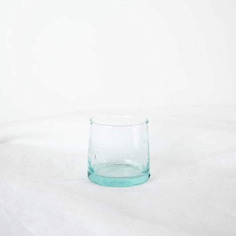 handblown clear turquoise glass moroccan tumblers drinking glasses small
