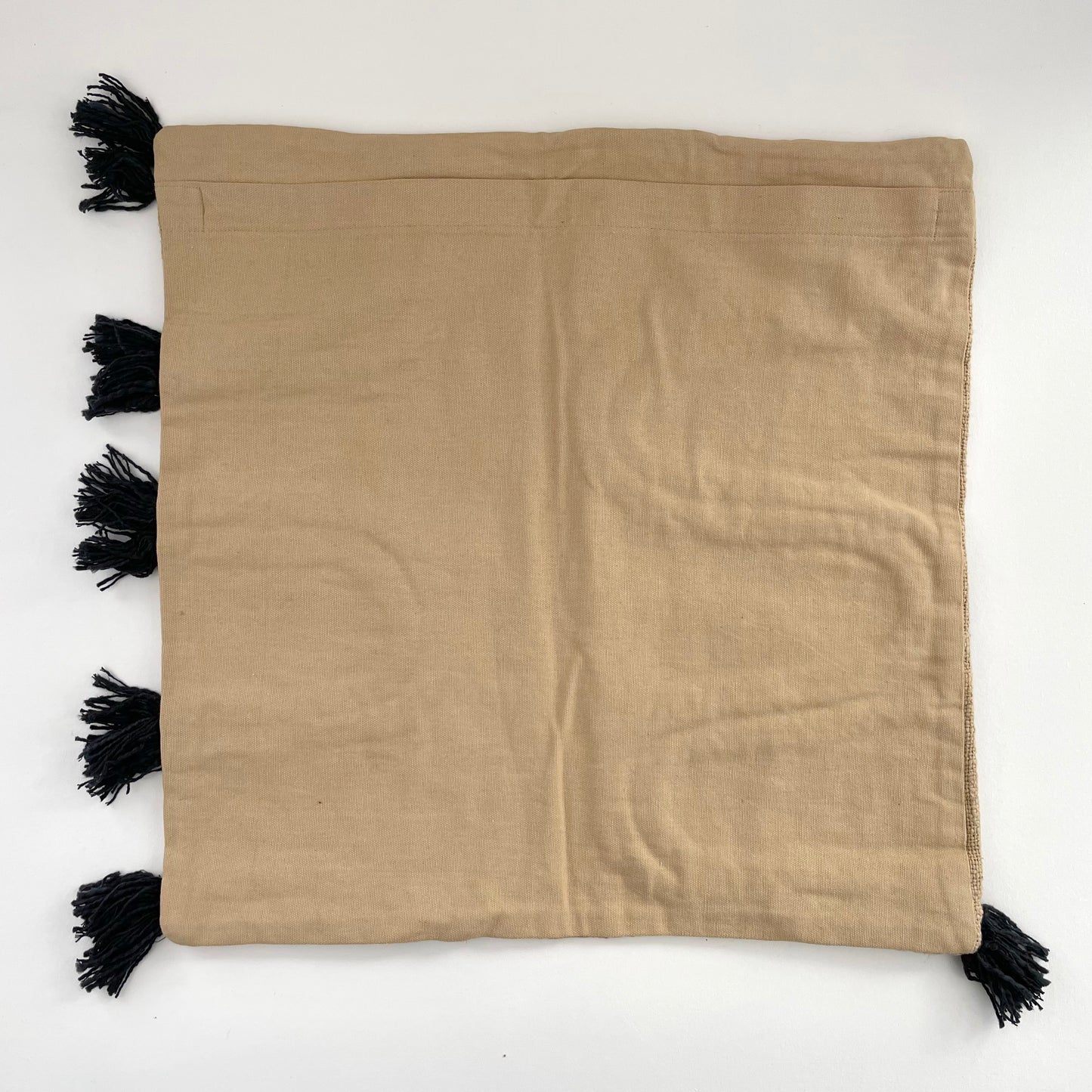 tan and black modern braided curves boho 18x18 pillow cover