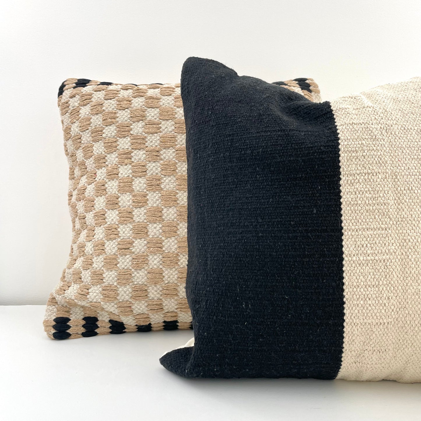 neutral cream and tan modern pillow covers